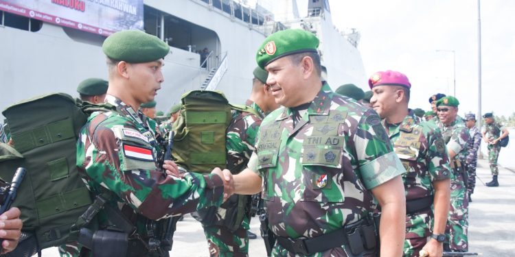 Satgas Pamrahwan Maluku Yonarmed 1/Ajusta Yudha/2/2 Kostrad Dilepas
