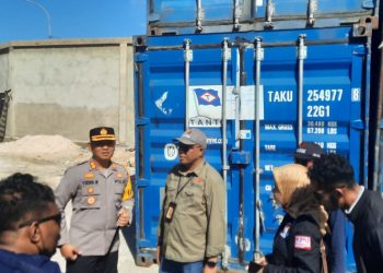 Satgas OMB Salawaku Amankan Kedatangan Surat Suara Pemilu 2024 empat Kabupaten Kota