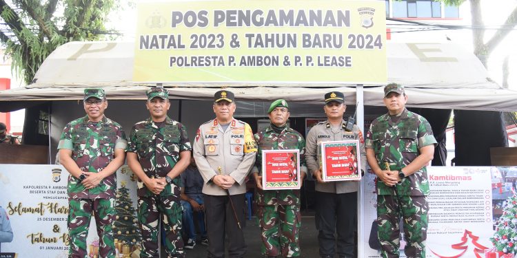 Kapolda Maluku dan Pangdam Pattimura Tinjau Pengamanan di Gereja dan Pos Pelayanan