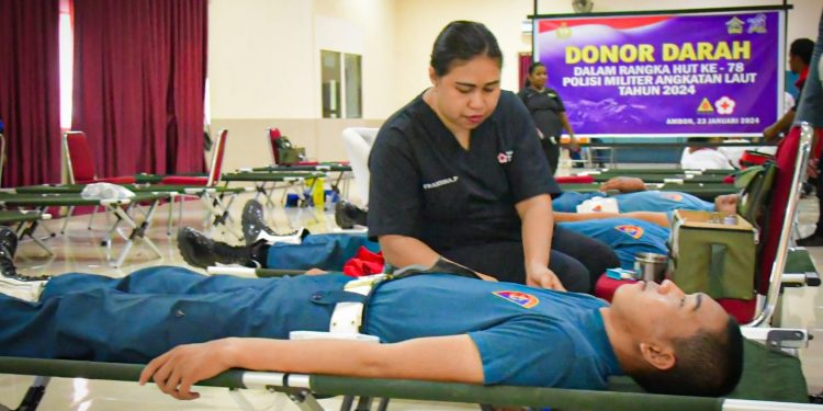 Songsong HUT ke-78 POMAL, Lantamal IX Ambon Gelar Donor Darah