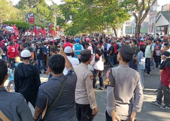 Ratusan Personel Polda Maluku Dikerahkan Amankan Kampanye Capres RI Nomor Urut 3