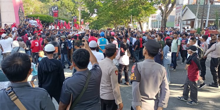 Ratusan Personel Polda Maluku Dikerahkan Amankan Kampanye Capres RI Nomor Urut 3