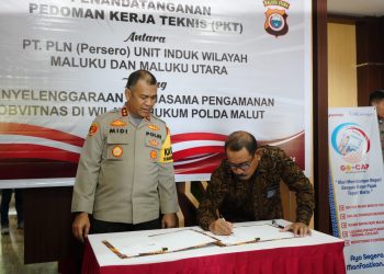 PLN UIW MMU Gandeng Polda Maluku dan Maluku Utara Tandatangani PKT Untuk Penanganan Objek Vital Nasional 