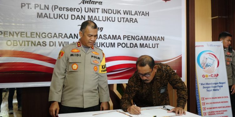 PLN UIW MMU Gandeng Polda Maluku dan Maluku Utara Tandatangani PKT Untuk Penanganan Objek Vital Nasional 