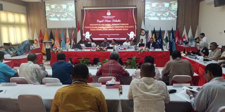 Satgas OMB Salawaku Amankan Pleno Terbuka Rekapitulasi Hasil Perhitungan Pemilu di KPU Maluku