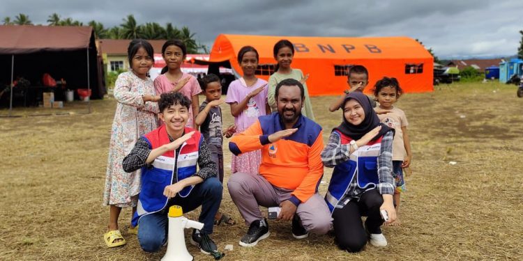 Pertamina Gelar Trauma Healing Kepada Korban Erupsi Gunung Ibu