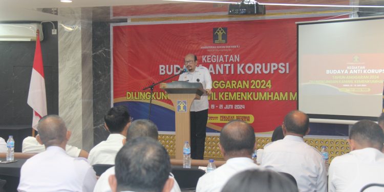 Kemenkumham Maluku Gelar Penguatan Budaya Anti Korupsi Bagi UPT dan Penjabat