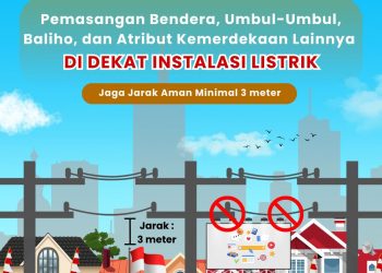 Jelang HUT ke-79 RI, PLN UIW MMU Imbau Warga Bahaya Pasang Bendera dan Umbul-umbul di Jaringan Listrik