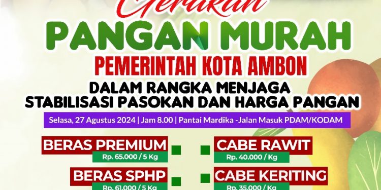 Pemkot Ambon Gelar Gerakan Pangan Murah, Harga Sayuran Serba Rp6.000