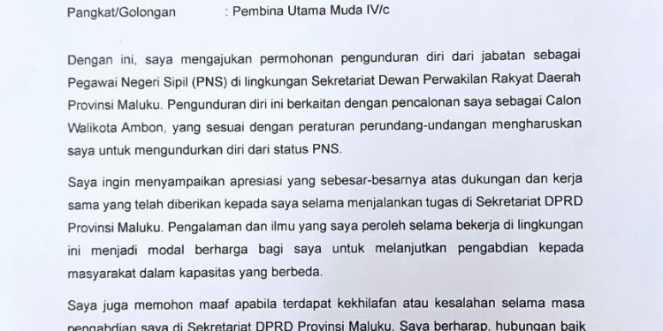 Bodewin Wattimena Resmi Mengundurkan Diri Dari ASN