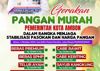 Tekan Laju Inflasi, Pemkot Ambon Gencar Gelar Gerakan Pangan Murah