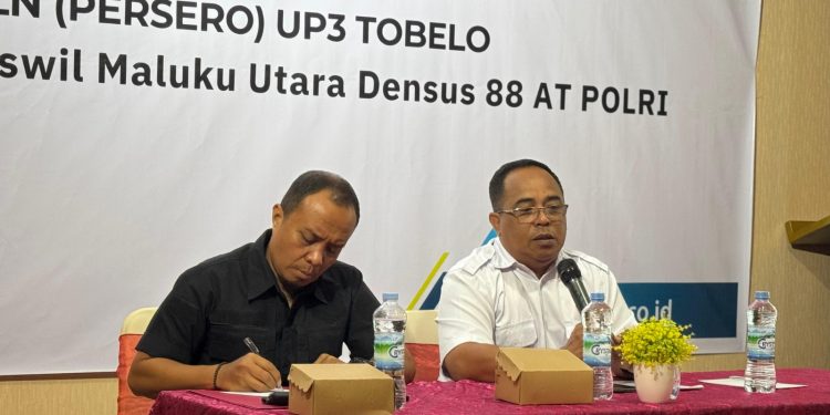 PLN UP3 Tobelo Gandeng Densus 88 AT Polri Gelar Sosialisasi Pencegahan Terorisme dan Sistem Manajemen Pengamanan