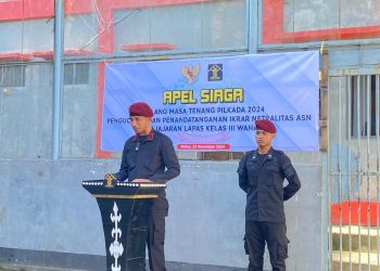 H-1 Masa Tenang Pilkada, Lapas Wahai Gelar Apel Siaga dan Ikrar Netralitas ASN