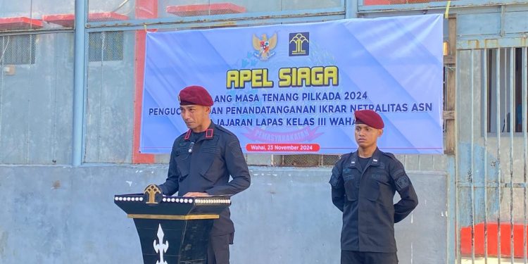 H-1 Masa Tenang Pilkada, Lapas Wahai Gelar Apel Siaga dan Ikrar Netralitas ASN