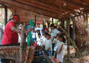 Pertamina Patra Niaga Regional Pamalu Gelar Sekolah Lapangan Pengenalan Pangan Lokal Sagu di Negeri Rutong