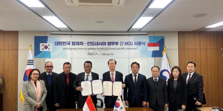 Indonesia – Korsel Tanda Tangan Kerja Sama di Bidang Hukum