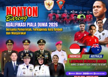 Lewat Nobar Timnas Indonesia Vs Australia, Walikota Ambon Ajak Warga Dukung Timnas Indonesia