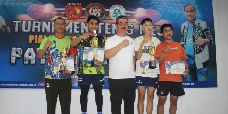 Turnamen Tenis Meja Piala Pangdam XV Resmi Ditutup, Gubernur Maluku Apresiasi Pembinaan Olahraga Daerah
