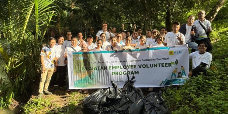 Lewat Program EVP, Pegawai PLN UP3 Saumlaki Turun Langsung Jaga Kebersihan Air Kaca Bomaki