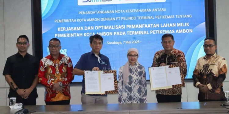 Pemkot Ambon dan PT Pelindo Surabaya Teken MoU, Perkuat Distribusi Logistik di Kawasan Timur