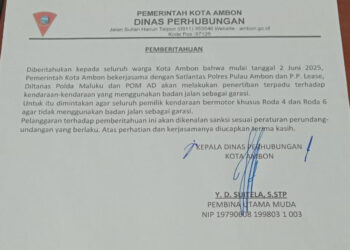 Pemkot Ambon Layangkan Surat Penertiban Kendaraan Parkir di Badan Jalan Kepada Masyarakat