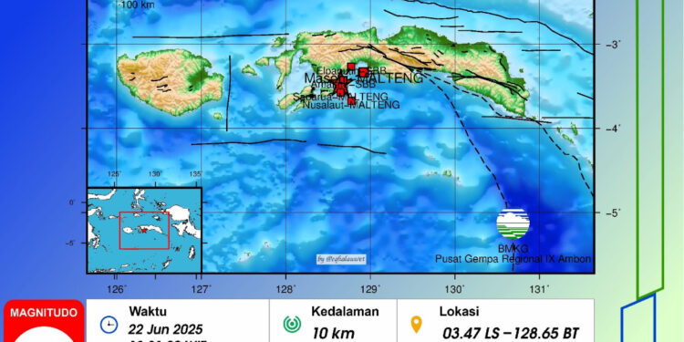 Gempa Magnitudo 4,9 Guncang Ambon, Kairatu, dan Saparua