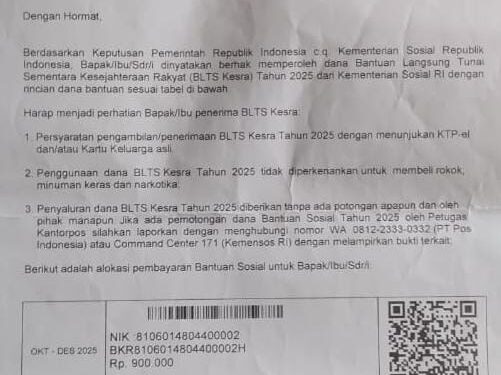 Diduga Dicairkan Tanpa Penerima, Penyaluran BLTS Kesra di Kairatu Dipersoalkan Warga