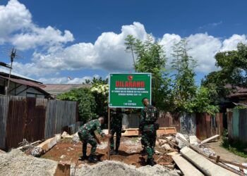 Tegaskan Aturan, Kodam XV/Pattimura Tertibkan Bangunan Liar di Asmil Bentas