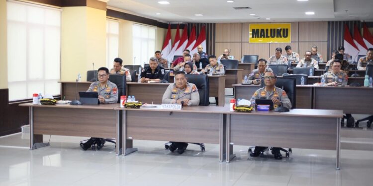 Wakapolda Maluku Ikut Vicon Anev OPS Lilin Bersama Mabes Polri