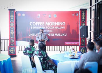 Polda Maluku Gelar Coffee Morning Bersama POM TNI, Konsolidasikan Pengawasan Disiplin Personel