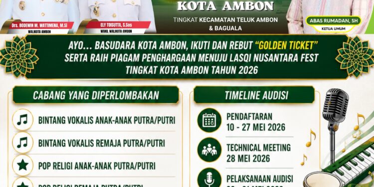 DPD LASQI Ambon Gelar Audisi 2026, Perebutkan “Golden Ticket” Menuju Nusantara Fest
