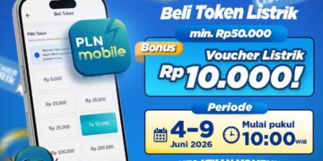 PLN Hadirkan Promo JUNIVAGANZA, Beli Token di PLN Mobile Dapat Bonus Voucher Listrik Rp10 Ribu